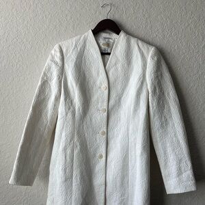 Talbots Elegant White Textured Women's Coat